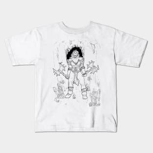 Orc Warrior Line Art Design Kids T-Shirt